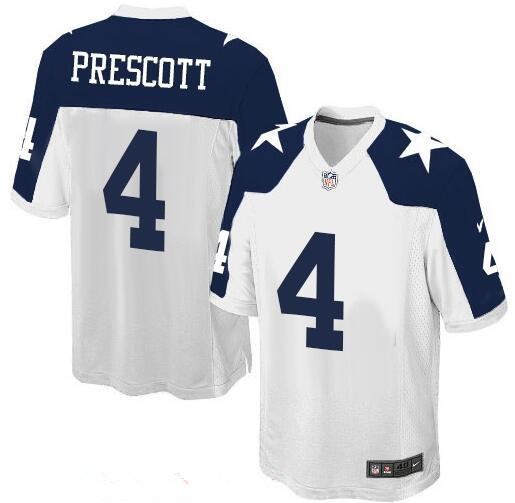 Men's Dallas Cowboys #4 Dak Prescott White Thanksgiving Alternate Stitched NFL Nike Game Jersey