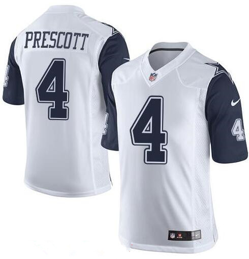 Youth Dallas Cowboys #4 Dak Prescott White 2015 Color Rush Stitched NFL Nike Game Jersey