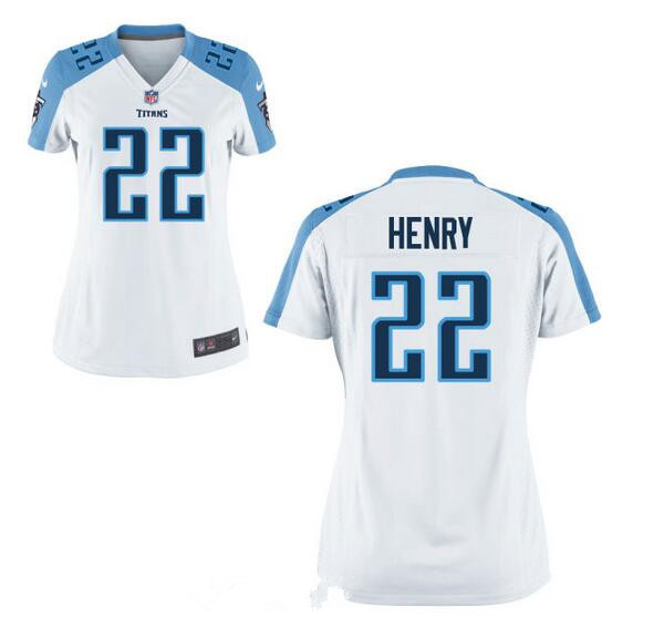 Women's Tennessee Titans #22 Derrick Henry White Road Stitched NFL Nike Game Jersey