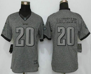 Women's Philadelphia Eagles #20 Brian Dawkins Nike Gray Gridiron NFL Gray Limited Jersey