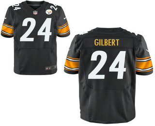 Men's Pittsburgh Steelers #24 Justin Gilbert Black Team Color Stitched NFL Nike Elite Jersey