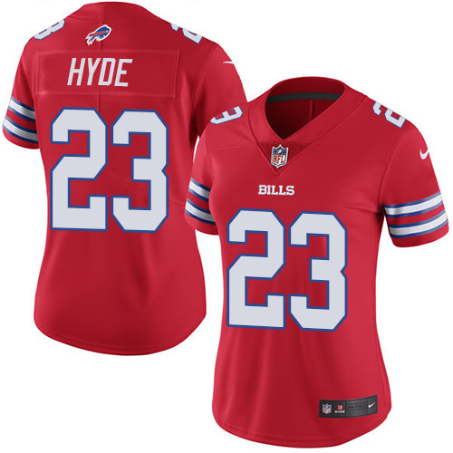 Women's Nike NFL Buffalo Bills #23 Micah Hyde  Rush Vapor UntouchableLimited Red Jersey