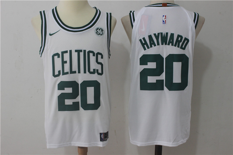 Men's Boston Celtics #20 Gordon Hayward White 2017-2018 Nike Swingman Stitched NBA Jersey