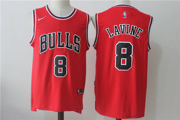 Men's Chicago Bulls #8 Zach LaVine Red 2017-2018 Nike Swingman Stitched NBA Jersey