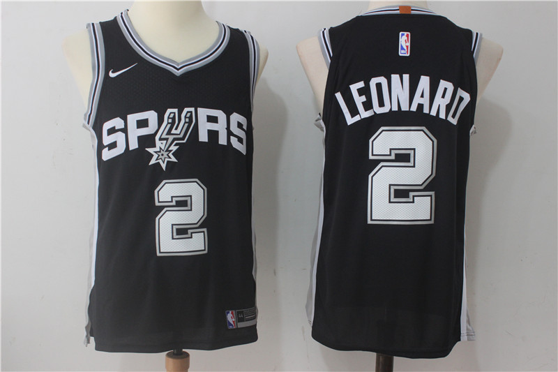 Men's San Antonio Spurs #2 Kawhi Leonard Black 2017-2018 Nike Swingman Stitched NBA Jersey