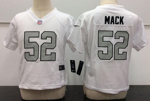 Toddler Oakland Raiders #52 Khalil Mack White 2016 Color Rush Stitched NFL Nike Jersey