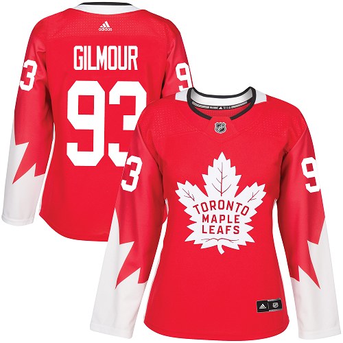 Adidas Toronto Maple Leafs #93 Doug Gilmour Red Team Canada Authentic Women's Stitched NHL Jersey