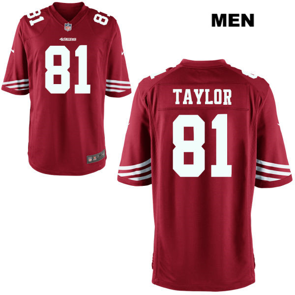 Mens Nike San Francisco 49ers #81 Trent Taylor Stitched  Home Red Game Football Jersey