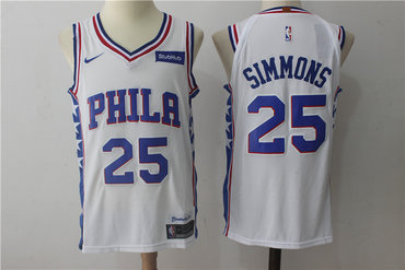 Men's Philadelphia 76ers #25 Ben Simmons White 2017-2018 Nike Swingman Stubhub Stitched NBA Jersey