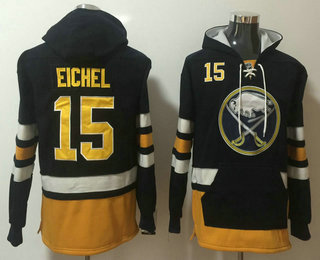 Men's Buffalo Sabres #15 Jack Eichel Navy Blue Pocket Stitched NHL Old Time Hockey Pullover Hoodie