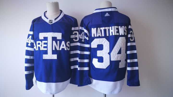 Men's Toronto Maple Leafs #34 Auston Matthews Royal Blue Arenas 2017-2018 Hockey Stitched NHL Jersey