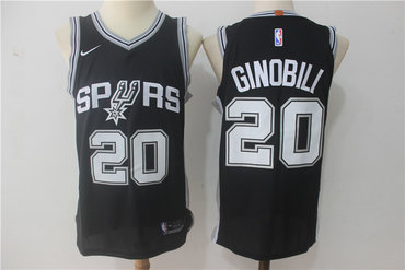 Men's San Antonio Spurs #20 Manu Ginobili Black Nike Jersey