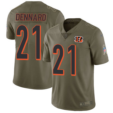 Nike Cincinnati Bengals #21 Darqueze Dennard Olive Men's Stitched NFL Limited 2017 Salute To Service Jersey