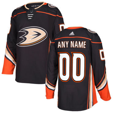 Custom Men's Anaheim Ducks Black 2017-2018 Adidas NHL Jersey