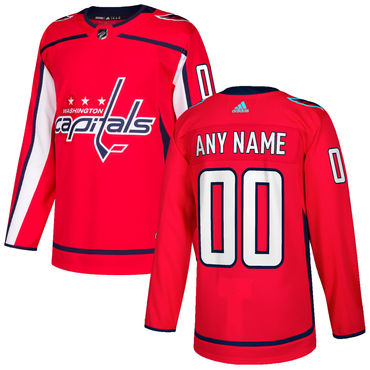 Custom Men's Washington Capitals Red Stitched NHL 2017-2018 adidas Hockey Jersey