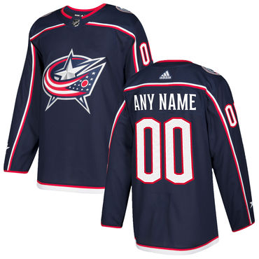 Custom Men's Columbus Blue Jackets Navy Blue Home Stitched NHL Adidas Hockey Jersey