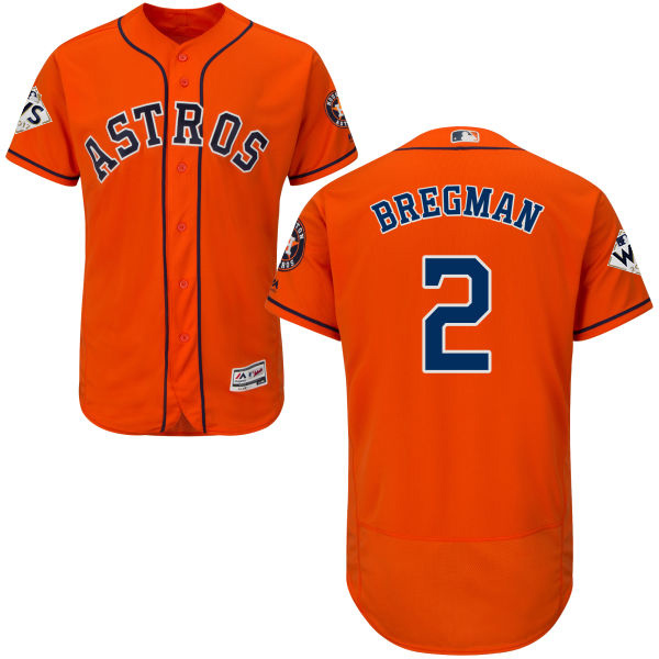 Men's Houston Astros #2 Alex Bregman Orange Flexbase Authentic Collection 2017 World Series Bound Stitched MLB Jersey