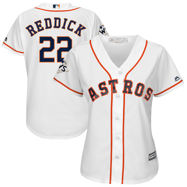 Women's Houston Astros #22 Josh Reddick White Women 2017 World Series Bound Cool Base Player Jersey