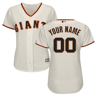 Women's San Francisco Giants Majestic Cream Home Cool Base Custom Jersey