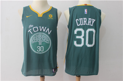 Men's Golden State Warriors #30 Stephen Curry Dark Green 2017-2018 Nike Swingman Rakuten Stitched NBA Jersey