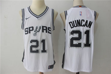 Men's San Antonio Spurs #21 Tim Duncan White 2017-2018 Nike Swingman Stitched NBA Jersey