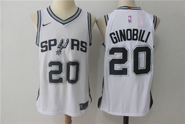 Men's San Antonio Spurs #20 Manu Ginobili White 2017-2018 Nike Swingman Stitched NBA Jersey