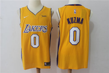 Men's Los Angeles Lakers #0 Kyle Kuzma New Yellow 2017-2018 Nike Swingman Wish Stitched NBA Jersey