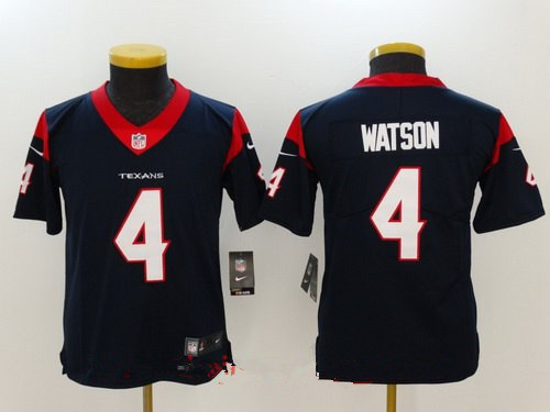 Youth Houston Texans #4 Deshaun Watson Navy Blue 2017 Vapor Untouchable Stitched NFL Nike Limited Jersey