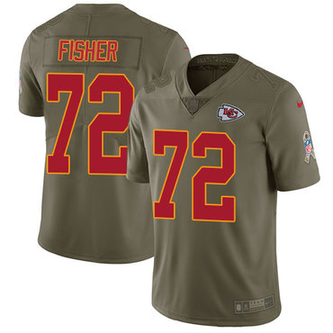 Nike Kansas City Chiefs #72 Eric Fisher Olive Men's Stitched NFL Limited 2017 Salute to Service Jersey