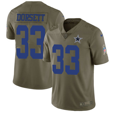 Nike Dallas Cowboys #33 Tony Dorsett Olive Men's Stitched NFL Limited 2017 Salute To Service Jersey