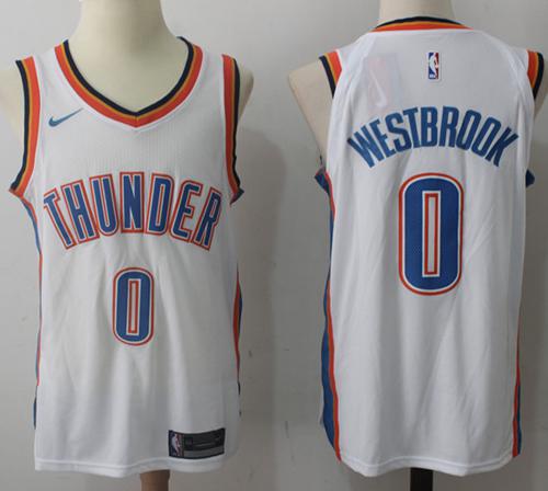 Nike Oklahoma City Thunder #0 Russell Westbrook White Stitched NBA Jersey