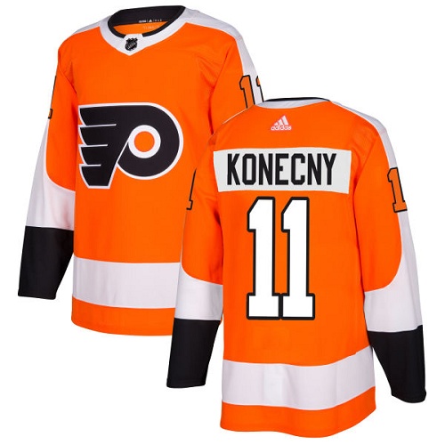 Adidas Philadelphia Flyers #11 Travis Konecny Orange Home Authentic Stitched NHL Jersey