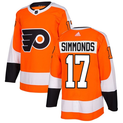 Adidas Philadelphia Flyers #17 Wayne Simmonds Orange Home Authentic Stitched NHL Jersey