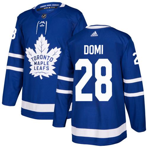 Adidas Toronto Maple Leafs #28 Tie Domi Blue Home Authentic Stitched NHL Jersey