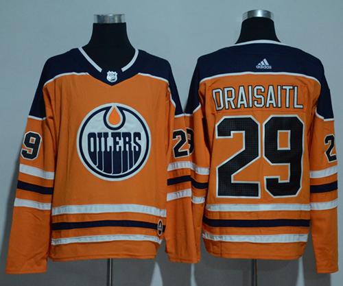 Adidas Edmonton Oilers #29 Leon Draisaitl Orange Home Authentic Stitched NHL Jersey