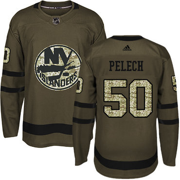 Adidas Islanders #50 Adam Pelech Green Salute to Service Stitched NHL Jersey