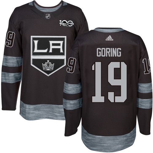 Adidas Kings #19 Butch Goring Black 1917-2017 100th Anniversary Stitched NHL Jersey