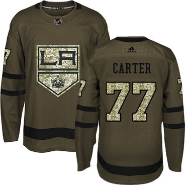 Adidas Kings #77 Jeff Carter Green Salute to Service Stitched NHL Jersey