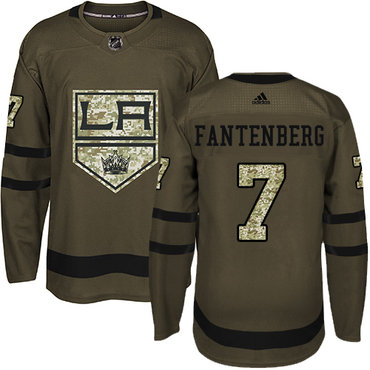 Adidas Kings #7 Oscar Fantenberg Green Salute to Service Stitched NHL Jersey