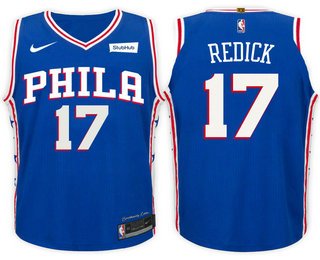 Men's Philadelphia 76ers #17 J.J. Redick Blue 2017-2018 Nike Swingman Stitched NBA Jersey