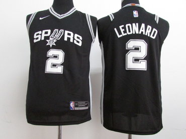 Nike Spurs #2 Kawhi Leonard Black Stitched Youth NBA Jersey