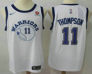 Men's Golden State Warriors #11 Klay Thompson White 2017-2018 Nike Swingman Rakuten Stitched NBA Jersey