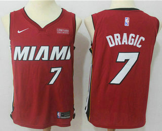 Men's Miami Heat #7 Goran Dragic Red 2017-2018 Nike Swingman Ultimate Software Stitched NBA Jersey