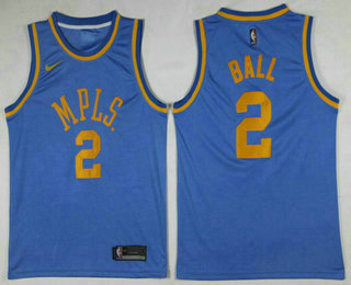 Men's MPLS. #2 Lonzo Ball New Light Blue 2017-2018 Nike Swingman Stitched NBA Jersey