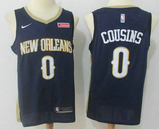 Men's New Orleans Pelicans #0 DeMarcus Cousins New Navy Blue 2017-2018 Nike Swingman zatarains Stitched NBA Jersey