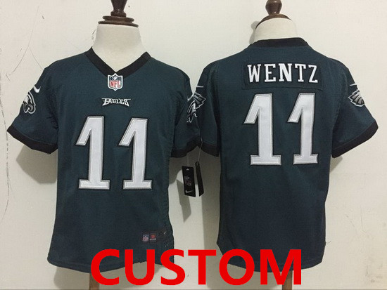 Custom Toddler Philadelphia Eagles Green Team Color Stitched NFL Nike Game Jersey