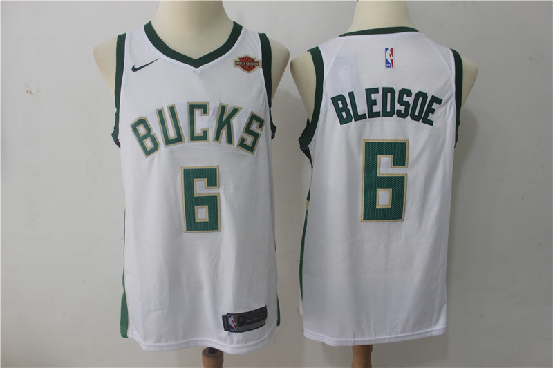 Men's Milwaukee Bucks #6 Eric Bledsoe White 2017-2018 Nike Swingman Stitched NBA Jersey