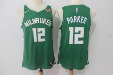 Men's Milwaukee Bucks #12 Jabari Parker Green 2017-2018 Nike Swingman Stitched NBA Jersey