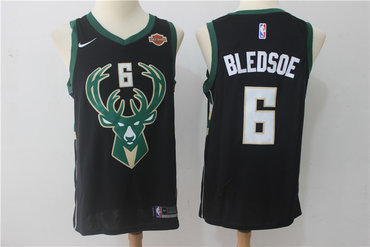 Men's Milwaukee Bucks #6 Eric Bledsoe Black 2017-2018 Nike Swingman Stitched NBA Jersey