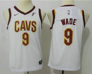 Youth Cleveland Cavaliers #9 Dwyane Wade New White 2017-2018 Nike Swingman Wish Stitched NBA Jersey